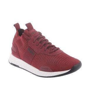 Boss Mens Titanium Suede Panel Running Sneakers / Red